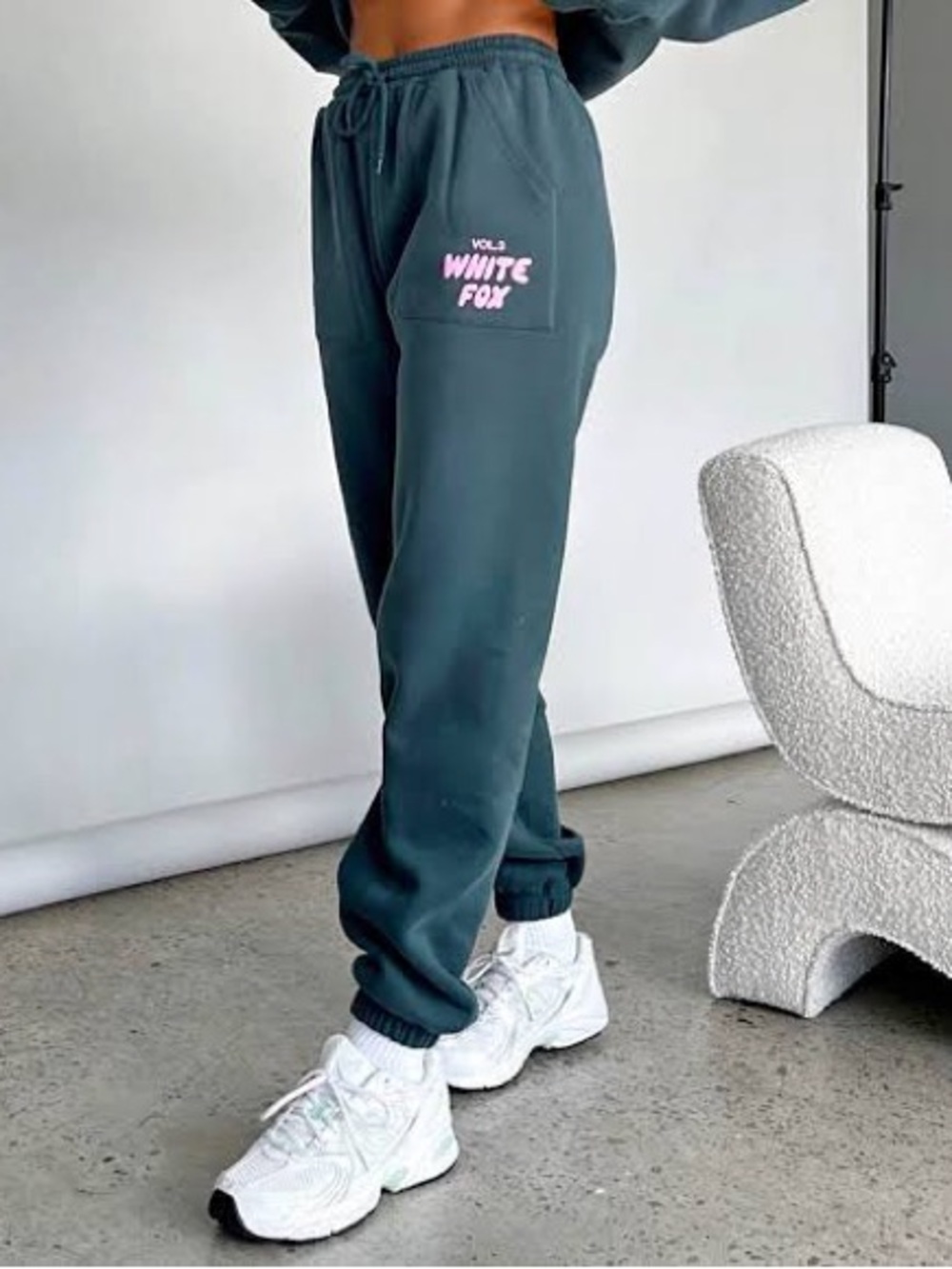 White Fox Offstage Joggers Sweatpants in Pine